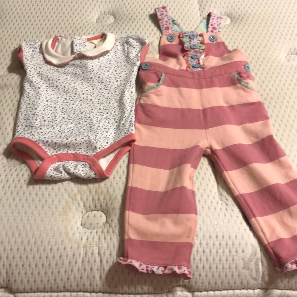 Overalls with matching short sleeve onesies